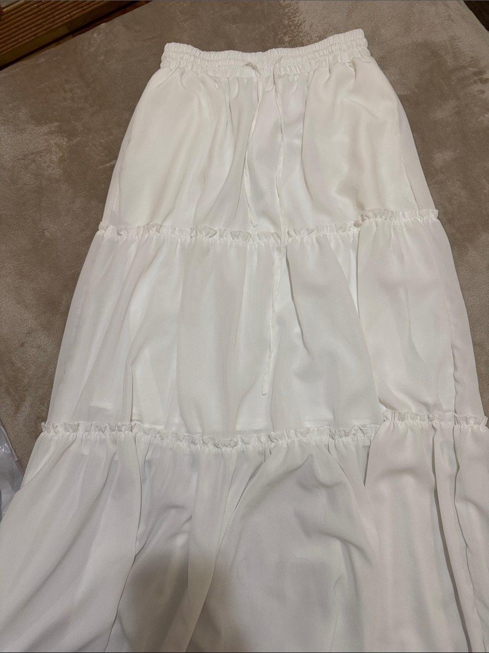 Women's White Tiered Maxi Skirt - Elegant Summer Style